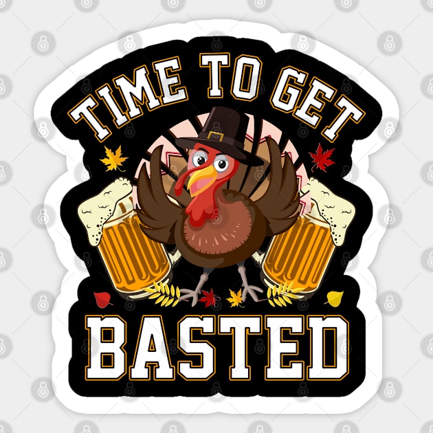 Time To Get Basted- Thanksgiving Sticker by sharukhdesign
